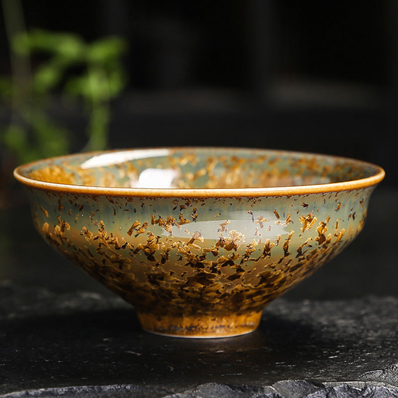 Tasse à thé en céramique marron colorée Buddha Stones