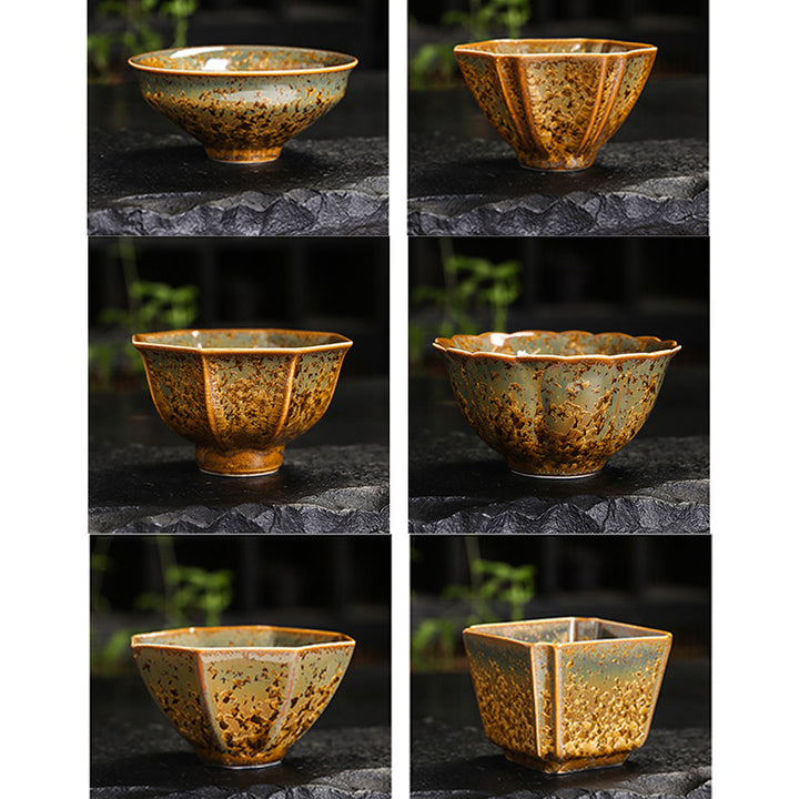 Tasse à thé en céramique marron colorée Buddha Stones