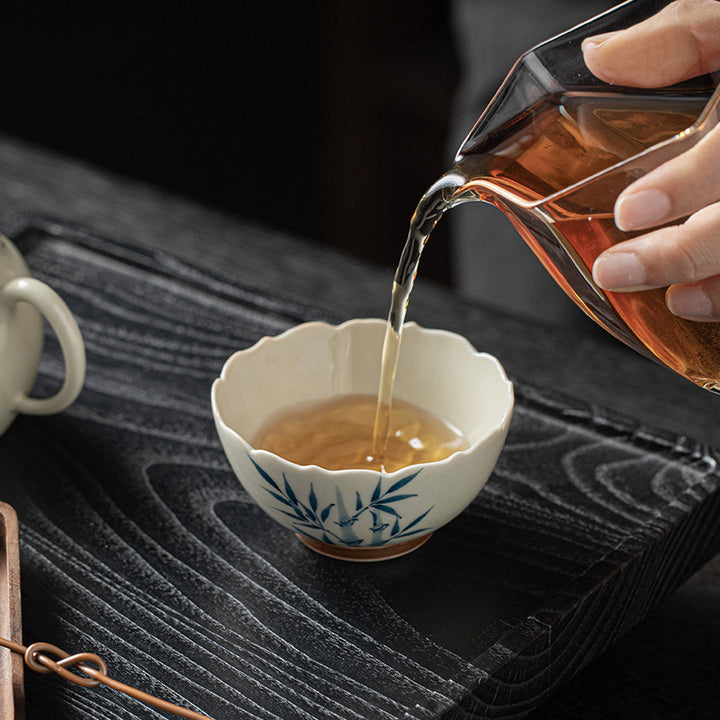 Tasse à thé en céramique avec petites Buddha Stones Stones Kung Fu Tea Cup Bowl