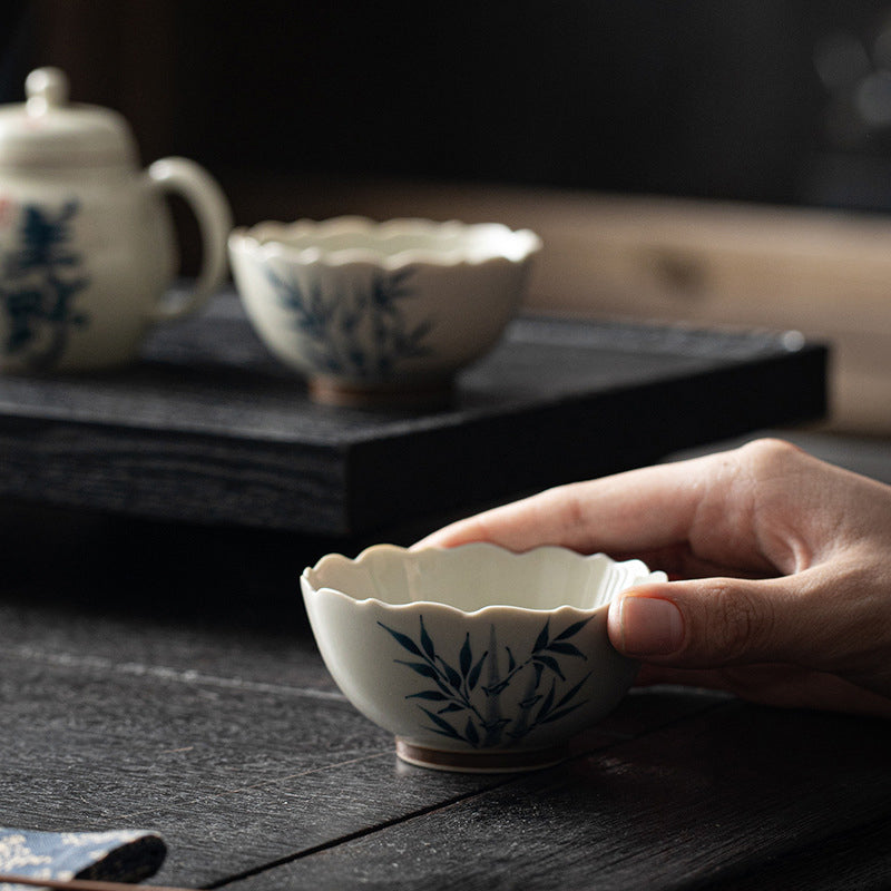 Tasse à thé en céramique avec petites Buddha Stones Stones Kung Fu Tea Cup Bowl