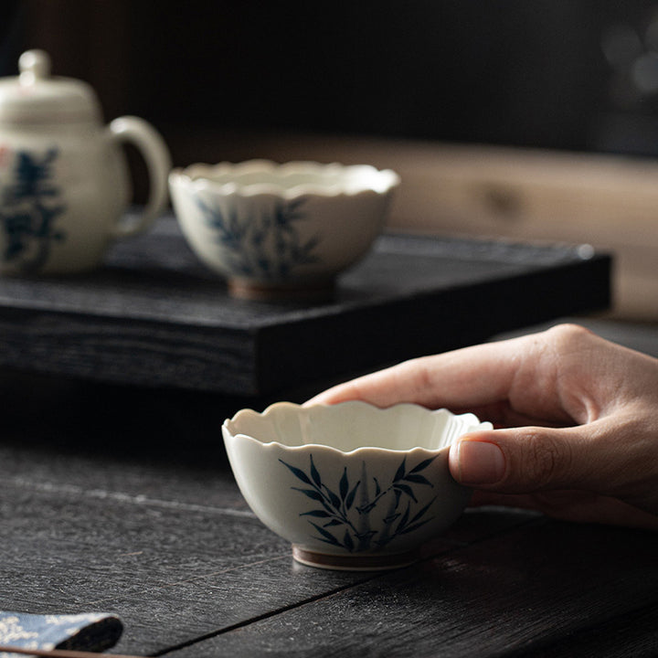 Tasse à thé en céramique avec petites Buddha Stones Stones Kung Fu Tea Cup Bowl