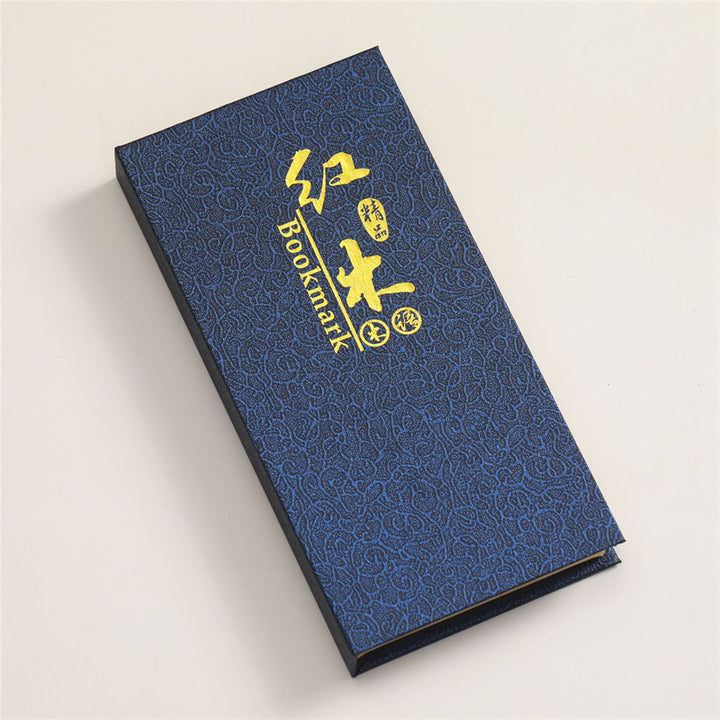 Marque-pages en bois de chrysanthème et de bambou avec Buddha Stones et orchidée prune avec boîte cadeau