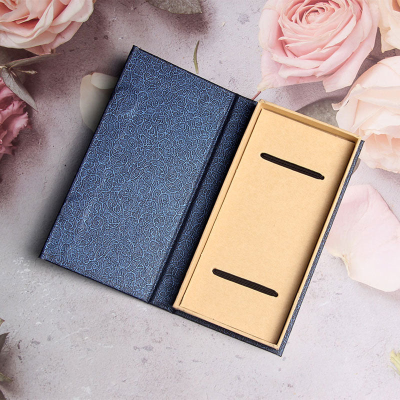 Marque-pages en bois d'ébène avec Buddha Stones, papillon, fleur et boîte cadeau