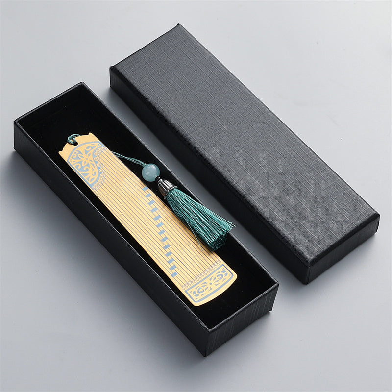 Buddha Stones Instruments de musique classiques Pipa Guzheng Guqin Ruan Signets en métal Pompon avec boîte cadeau
