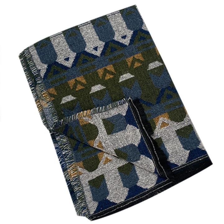 Châle tibétain à motifs géométriques classiques avec Buddha Stones Écharpe de voyage confortable pour l'hiver - image 14