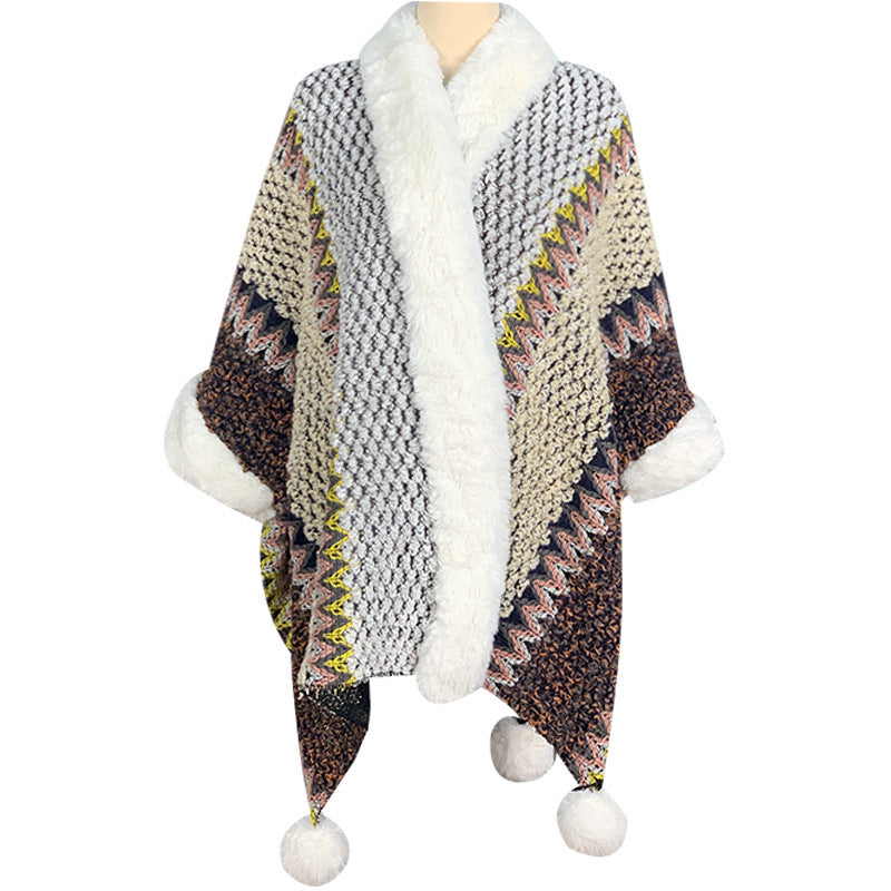 Écharpe de voyage confortable d'hiver à rayures multicolores tibétaines avec Buddha Stones