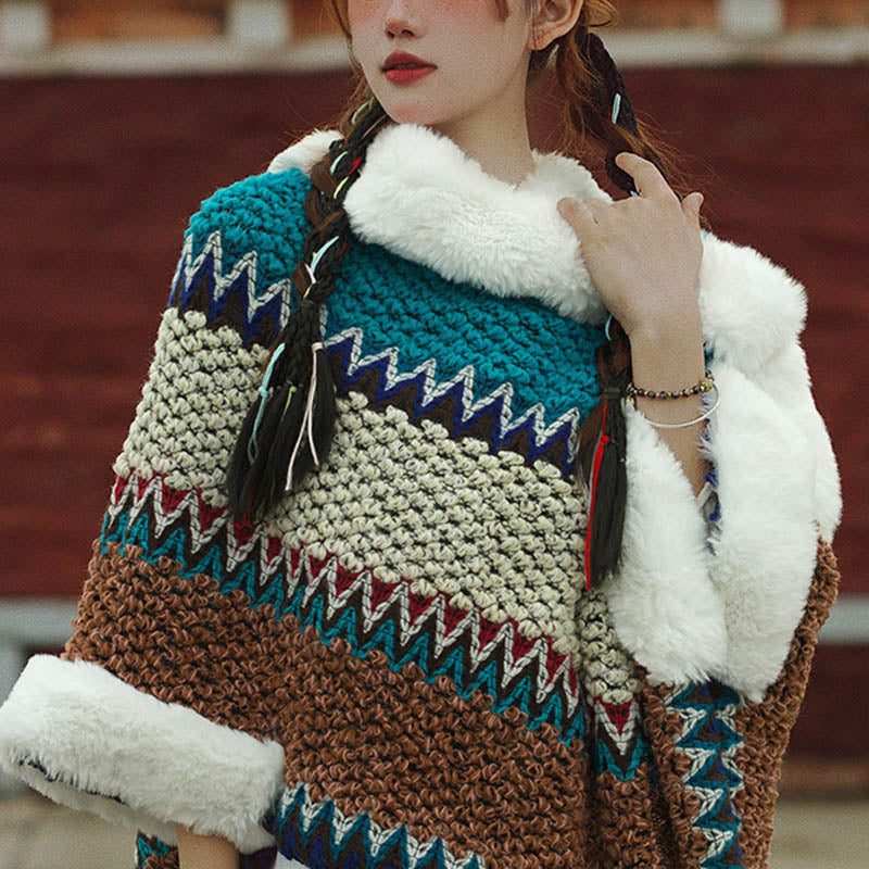 Écharpe de voyage confortable d'hiver à rayures multicolores tibétaines avec Buddha Stones - image 46