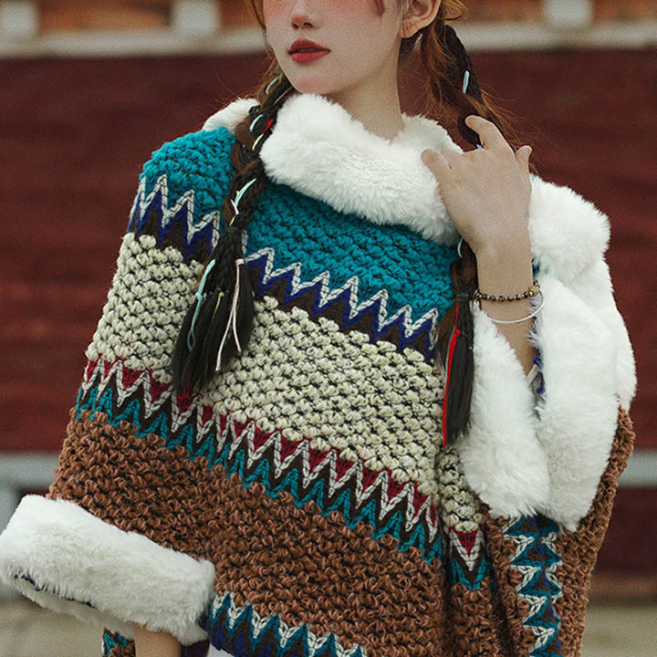 Écharpe de voyage confortable d'hiver à rayures multicolores tibétaines avec Buddha Stones - image 46