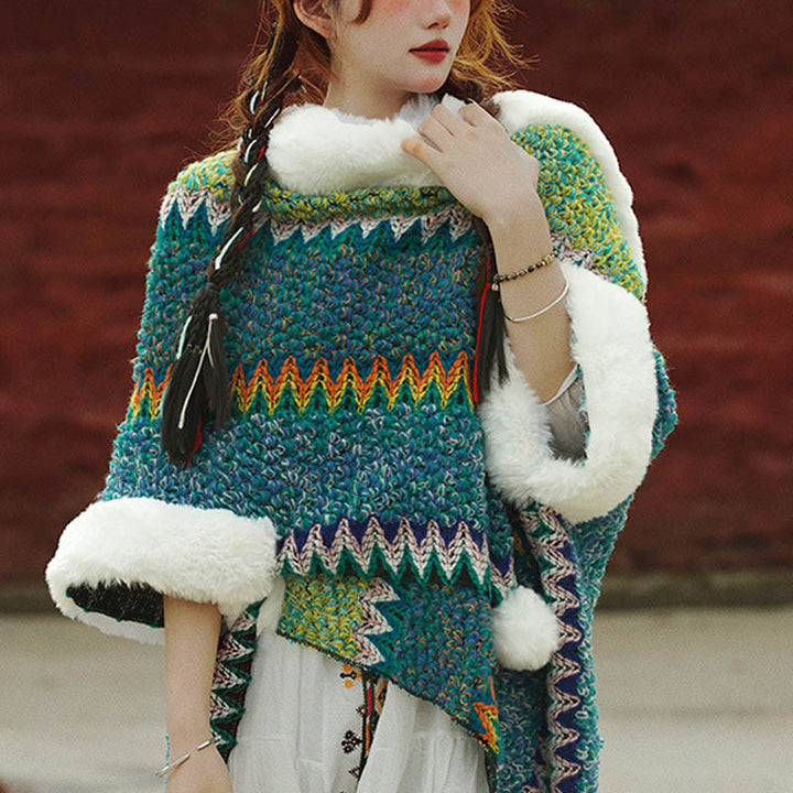 Écharpe de voyage confortable d'hiver à rayures multicolores tibétaines avec Buddha Stones - image 20