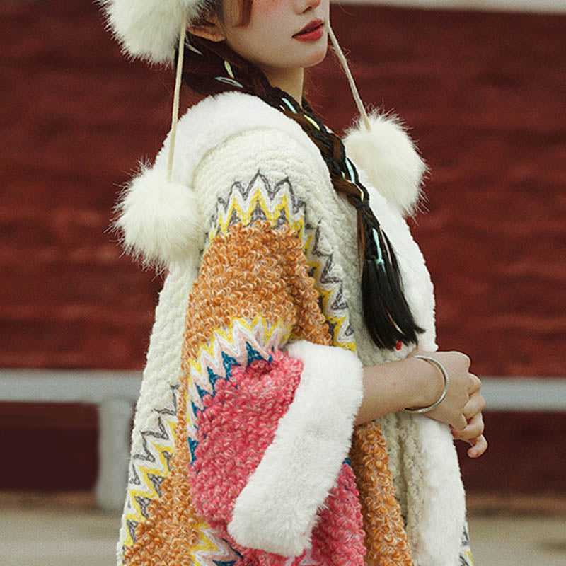 Écharpe de voyage confortable d'hiver à rayures multicolores tibétaines avec Buddha Stones - image 10