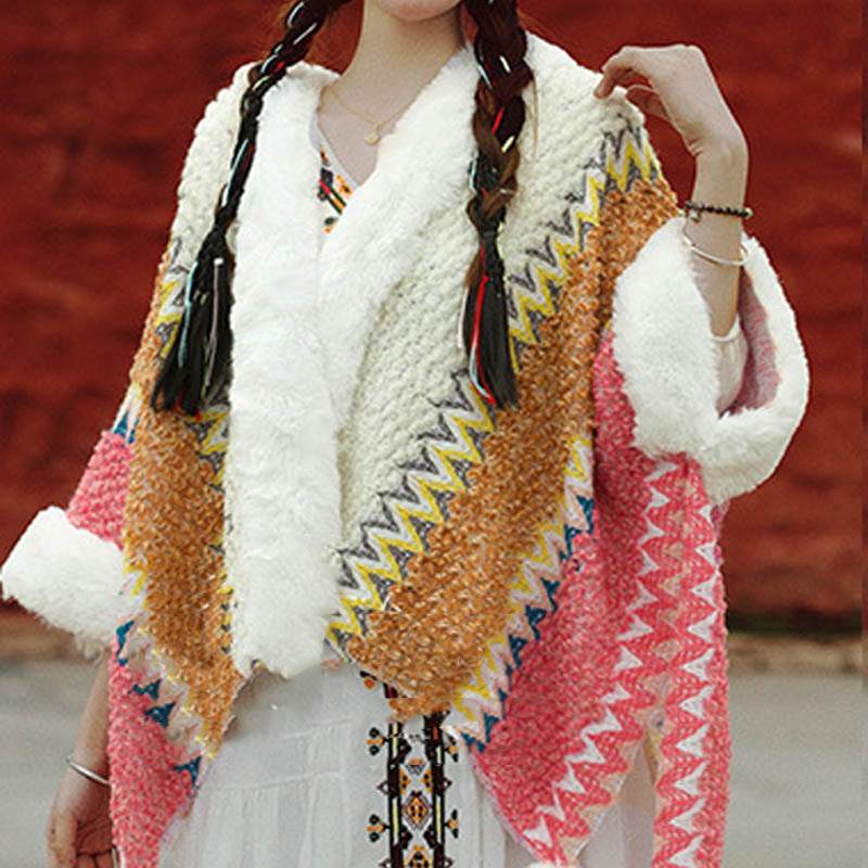 Écharpe de voyage confortable d'hiver à rayures multicolores tibétaines avec Buddha Stones - image 16