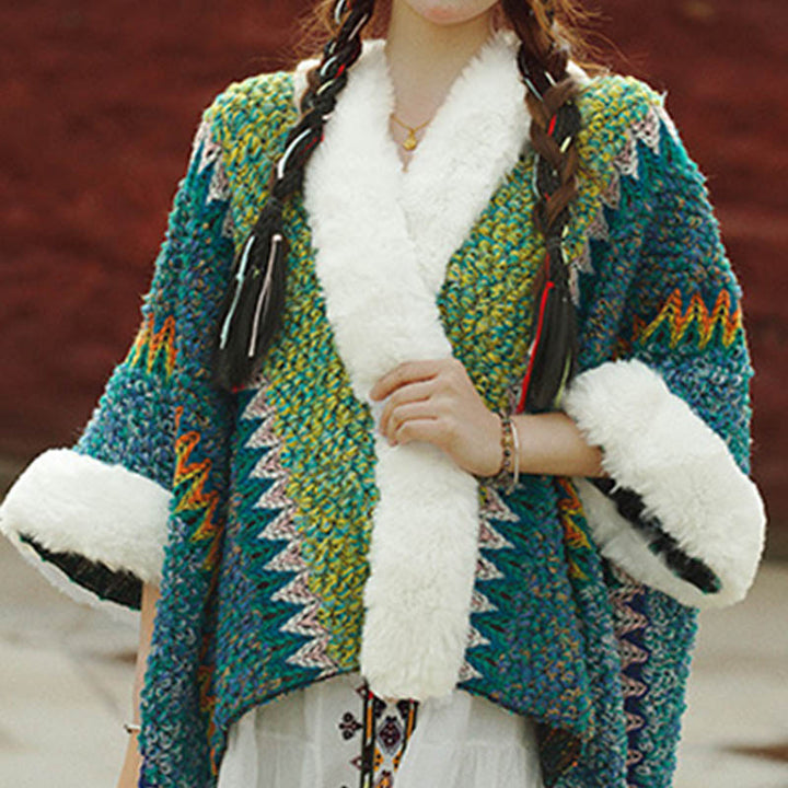 Écharpe de voyage confortable d'hiver à rayures multicolores tibétaines avec Buddha Stones - image 24