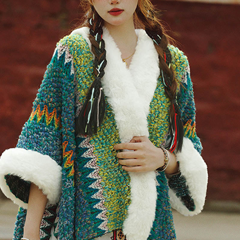 Écharpe de voyage confortable d'hiver à rayures multicolores tibétaines avec Buddha Stones - image 21