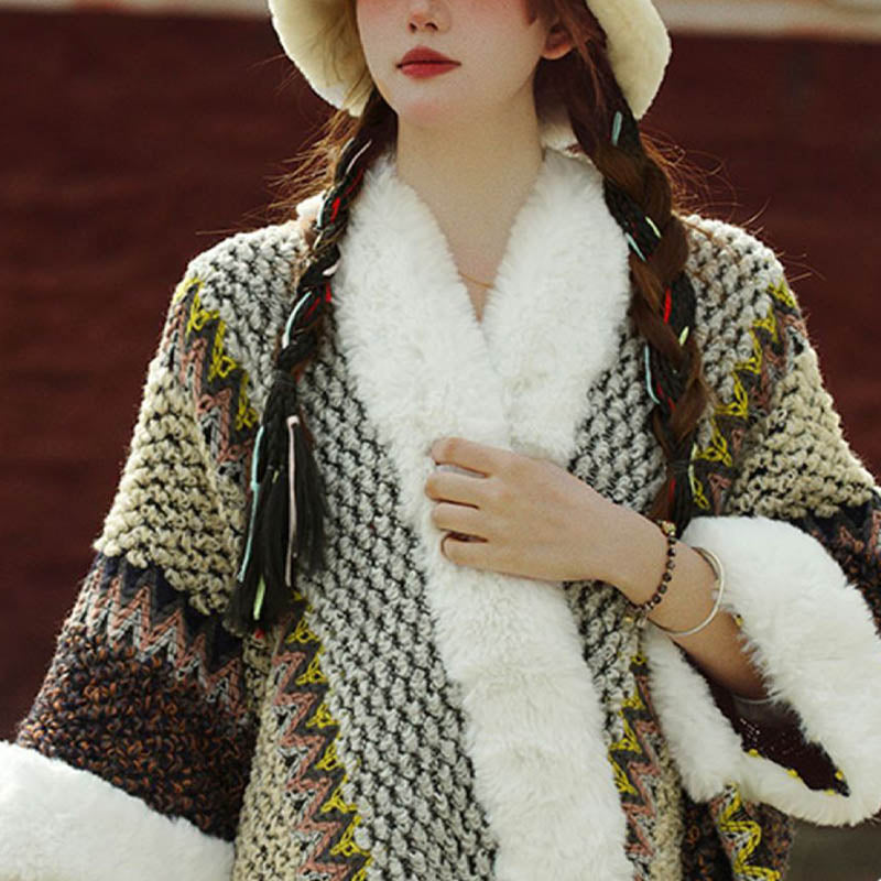 Écharpe de voyage confortable d'hiver à rayures multicolores tibétaines avec Buddha Stones - image 3