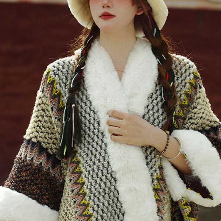 Écharpe de voyage confortable d'hiver à rayures multicolores tibétaines avec Buddha Stones - image 3