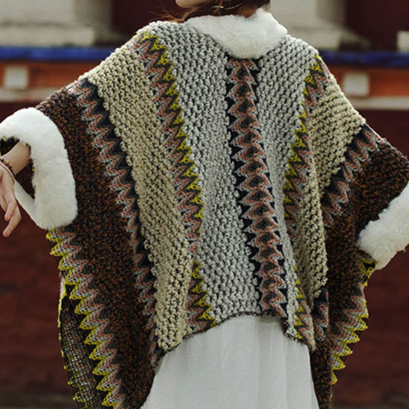 Écharpe de voyage confortable d'hiver à rayures multicolores tibétaines avec Buddha Stones - image 5