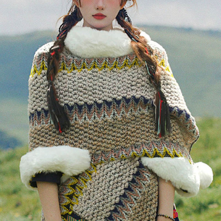 Écharpe de voyage confortable d'hiver à rayures multicolores tibétaines avec Buddha Stones - image 58