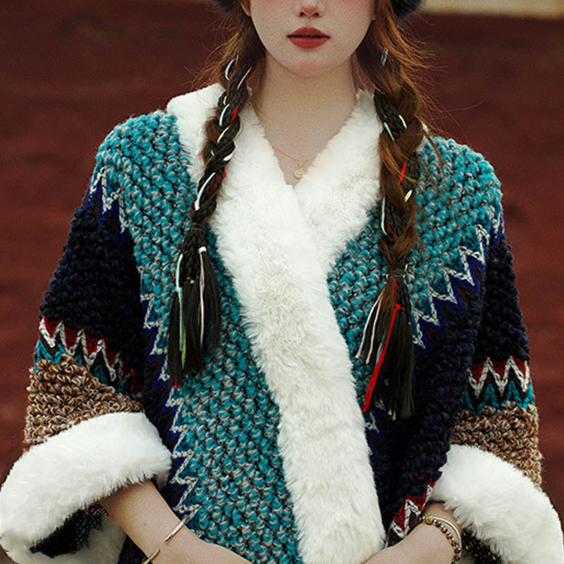 Écharpe de voyage confortable d'hiver à rayures multicolores tibétaines avec Buddha Stones - image 31