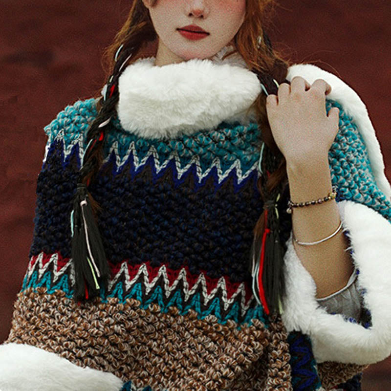 Écharpe de voyage confortable d'hiver à rayures multicolores tibétaines avec Buddha Stones - image 29