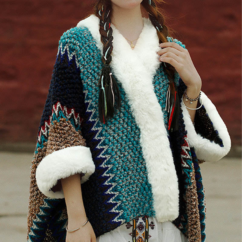 Écharpe de voyage confortable d'hiver à rayures multicolores tibétaines avec Buddha Stones - image 30