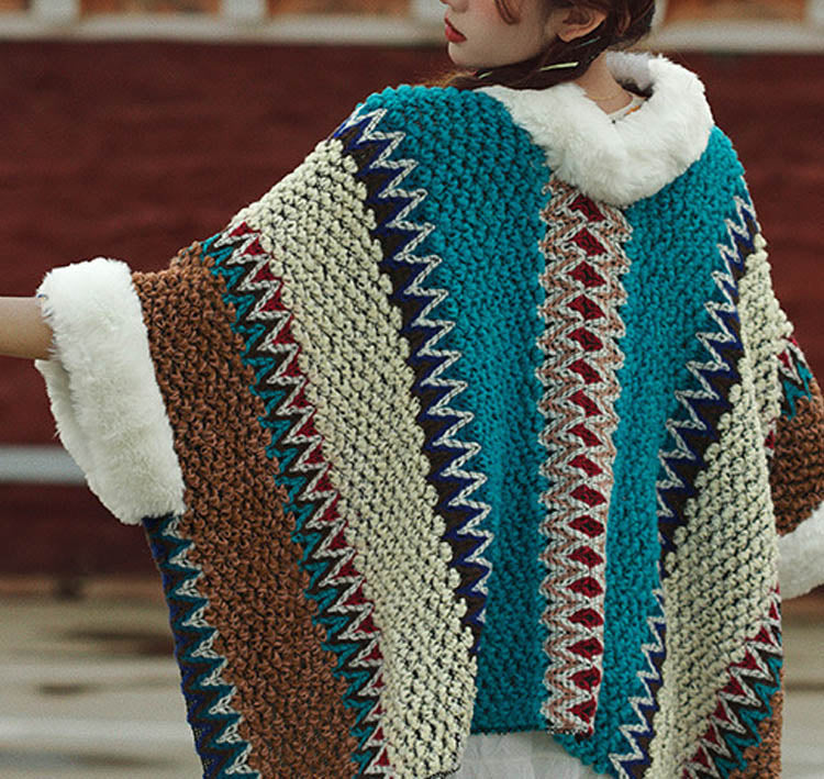 Écharpe de voyage confortable d'hiver à rayures multicolores tibétaines avec Buddha Stones - image 48