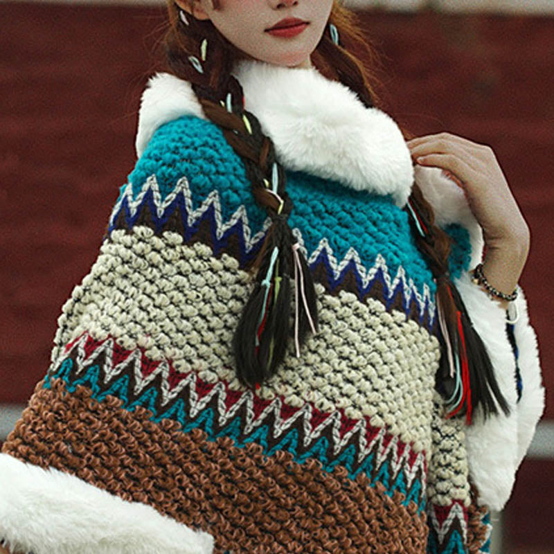 Écharpe de voyage confortable d'hiver à rayures multicolores tibétaines avec Buddha Stones - image 47