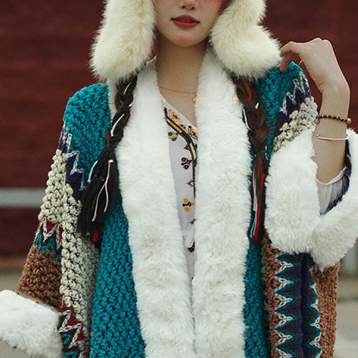 Écharpe de voyage confortable d'hiver à rayures multicolores tibétaines avec Buddha Stones - image 49