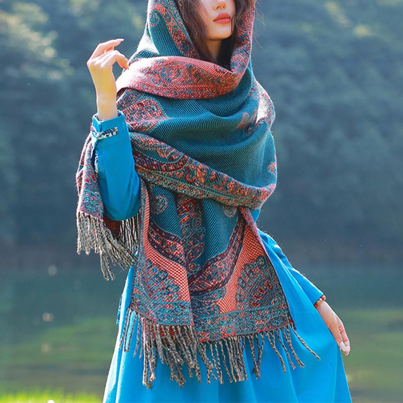 Écharpe de voyage confortable avec motif de Buddha Stones - Bleu - image 22