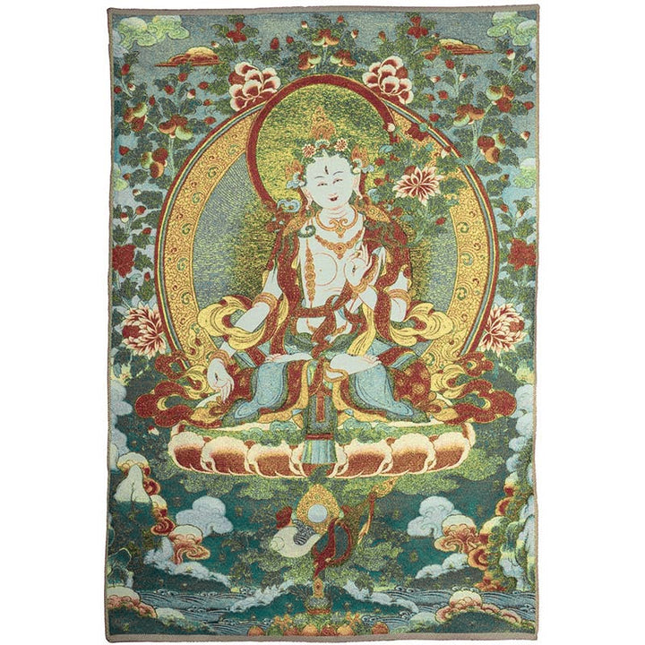 Tapisserie murale tibétaine en Buddha Stones, broderie blanche, Tara Thangka, art mural, méditation, décoration intérieure - image 10
