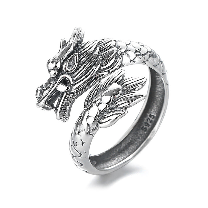 Bague ajustable en métal Buddha Stones en argent sterling 925 Année du Dragon Chance Force - image 4