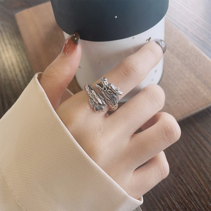 Bague ajustable en métal Buddha Stones en argent sterling 925 Année du Dragon Chance Force - image 7