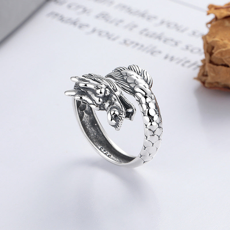 Bague ajustable en métal Buddha Stones en argent sterling 925 Année du Dragon Chance Force - image 2