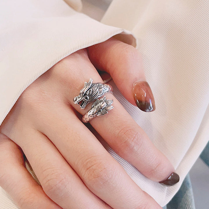 Bague ajustable en métal Buddha Stones en argent sterling 925 Année du Dragon Chance Force - image 5