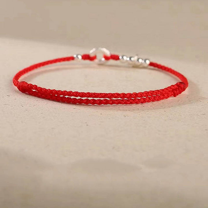 Bracelet de cheville en argent sterling 925 Buddha Stones et nuages de bon augure