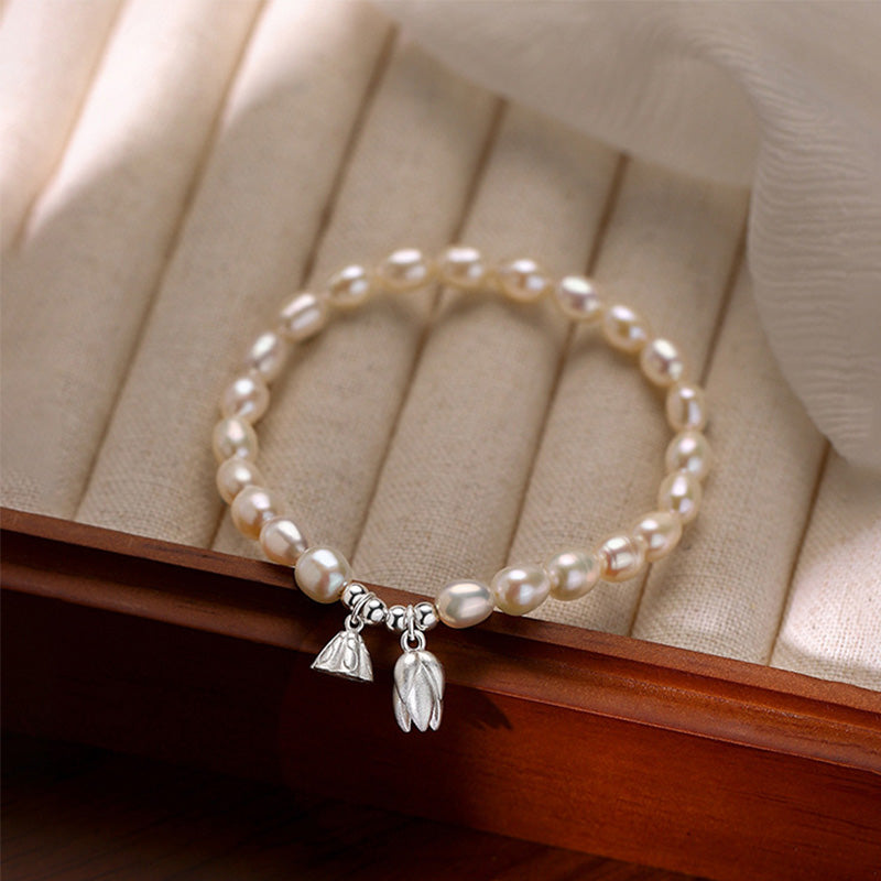 Bracelet de guérison en perles naturelles en argent sterling 999 avec fleur de lotus et Buddha Stones