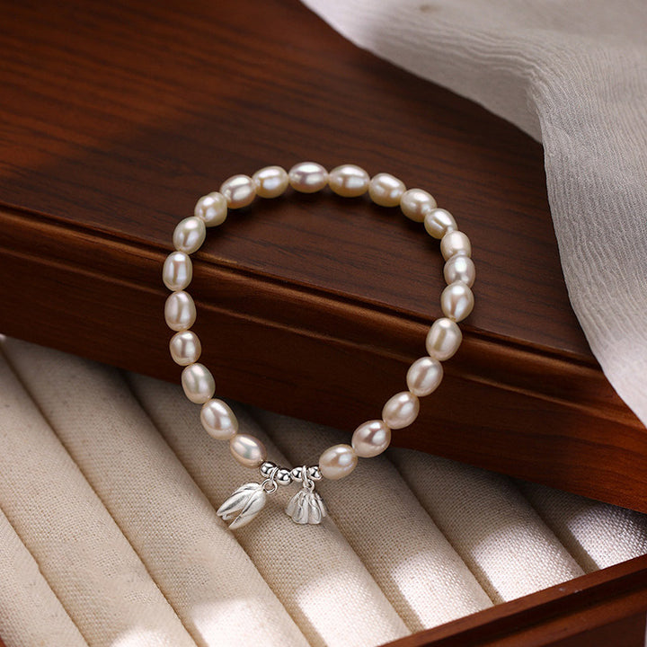 Bracelet de guérison en perles naturelles en argent sterling 999 avec fleur de lotus et Buddha Stones