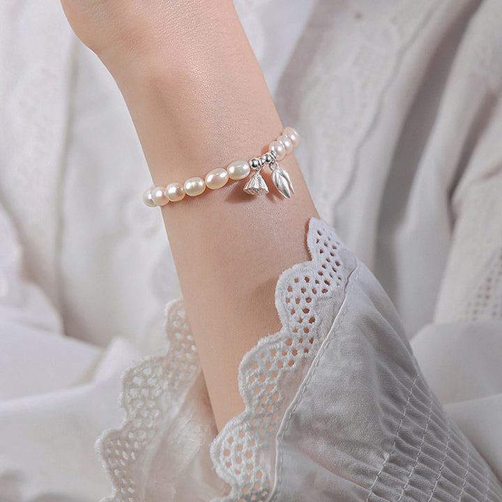 Bracelet de guérison en perles naturelles en argent sterling 999 avec fleur de lotus et Buddha Stones