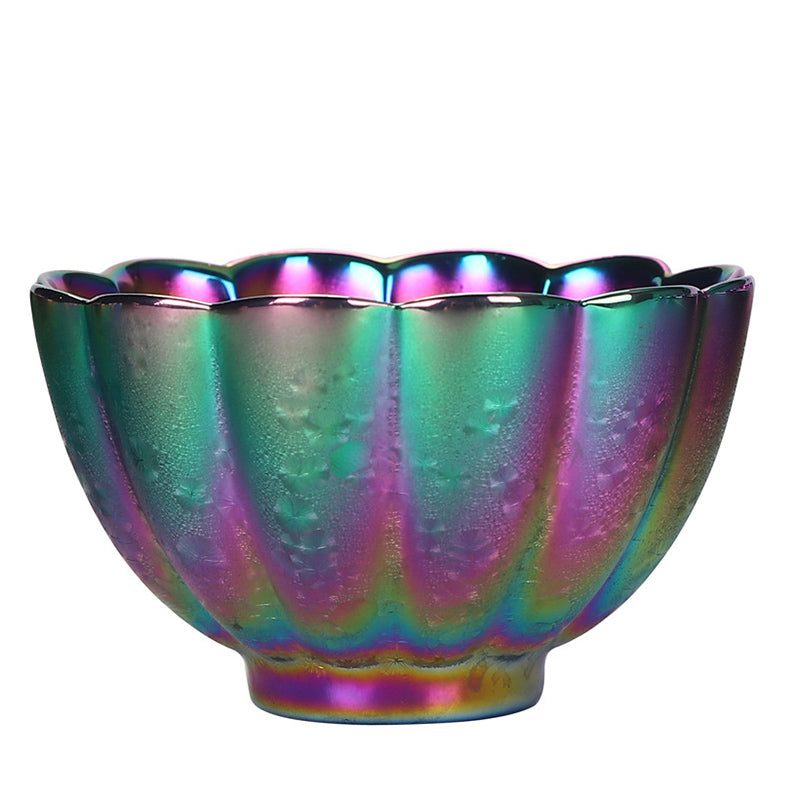 Tasse à thé en céramique Jianzhan couleur arc-en-ciel Buddha Stones