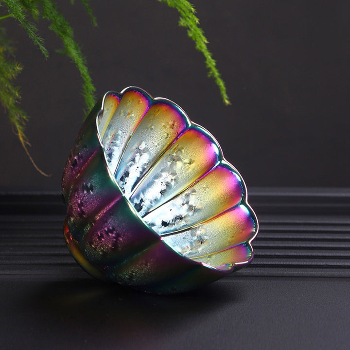 Tasse à thé en céramique Jianzhan couleur arc-en-ciel Buddha Stones