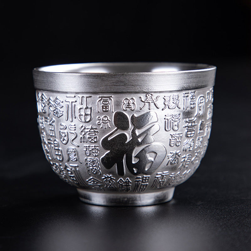 Buddha Stones Fu Caractère Dragon Phénix Cheval Koi Poisson Tasse à Thé en Céramique Tasse à Thé Kung Fu