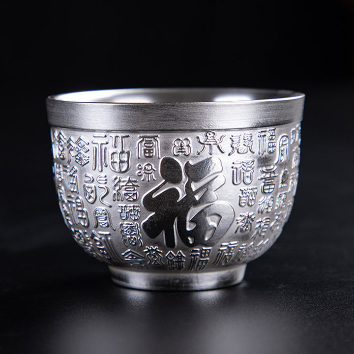 Buddha Stones Fu Caractère Dragon Phénix Cheval Koi Poisson Tasse à Thé en Céramique Tasse à Thé Kung Fu