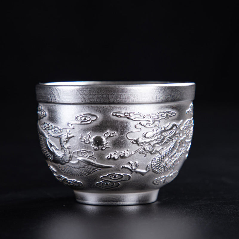 Buddha Stones Fu Caractère Dragon Phénix Cheval Koi Poisson Tasse à Thé en Céramique Tasse à Thé Kung Fu