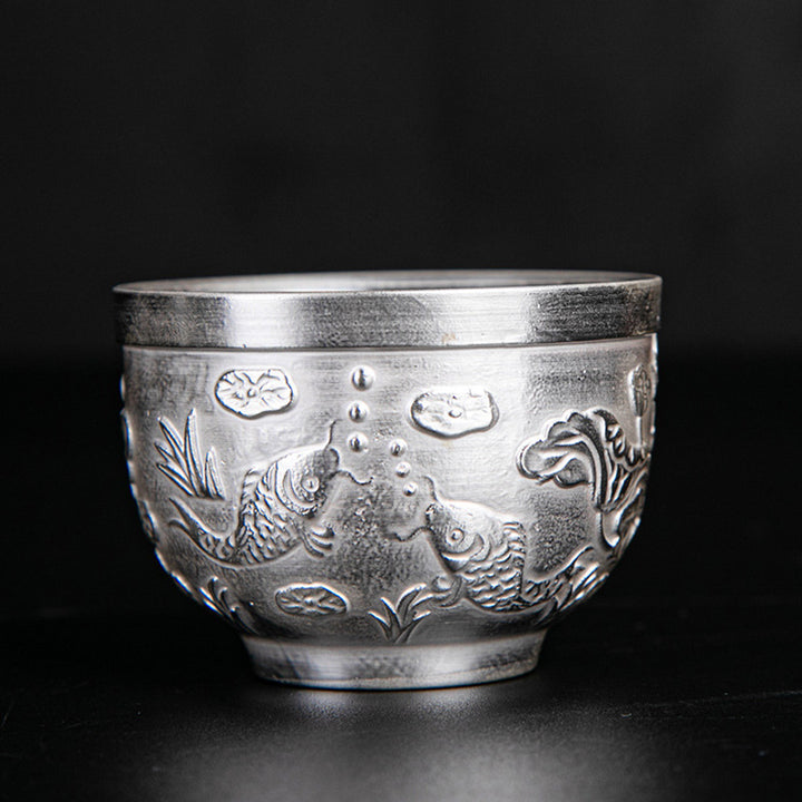 Buddha Stones Fu Caractère Dragon Phénix Cheval Koi Poisson Tasse à Thé en Céramique Tasse à Thé Kung Fu