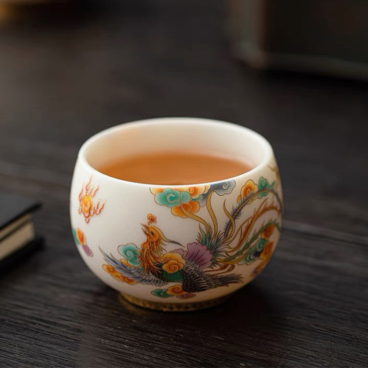 Tasse à thé en céramique Buddha Stones Dragon Phénix Nuages ​​de bon augure Tasse à thé Kung Fu - image 4