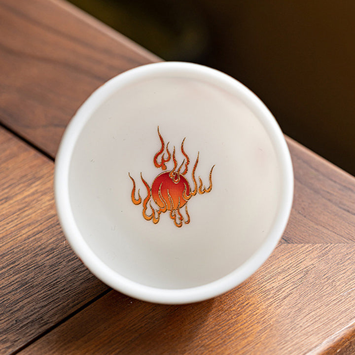 Tasse à thé en céramique Buddha Stones, dragon, phénix, nuages de bon augure, tasse à thé Kung Fu avec boîte cadeau
