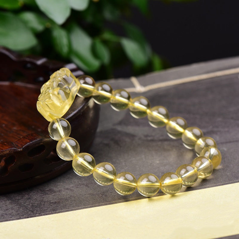 Bracelet de richesse FengShui en Buddha Stones et citrine PiXiu - image 2