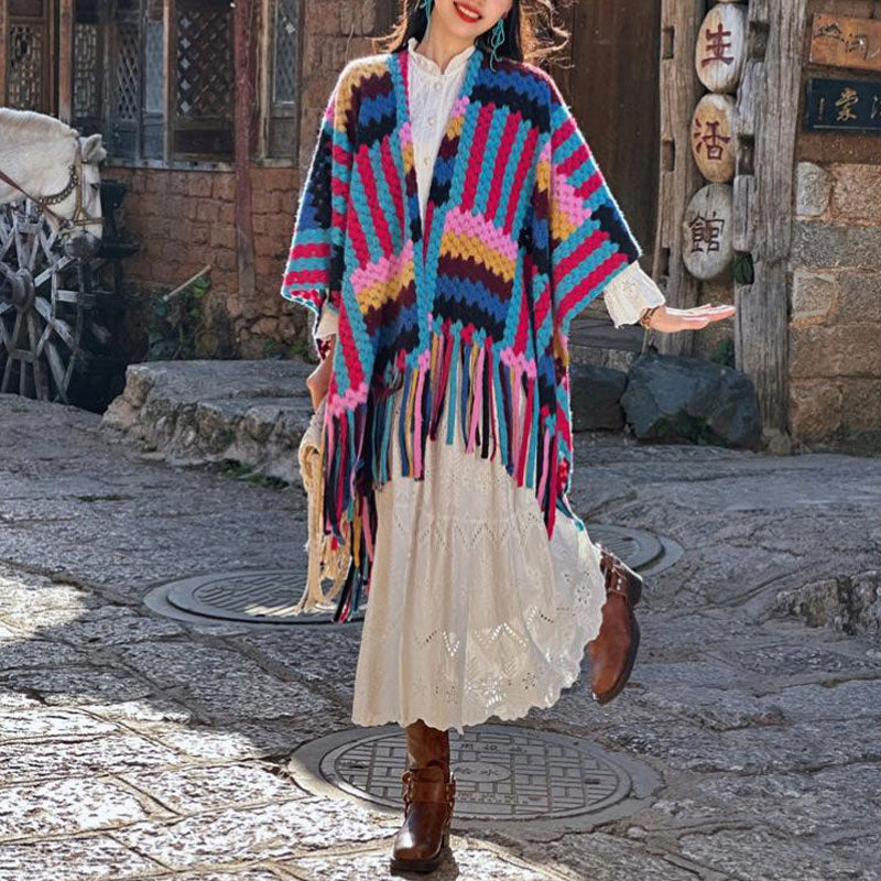 Châle tibétain en Buddha Stones , couleur bonbon, motif tressé, écharpe d'hiver confortable en tricot pour voyage - image 7