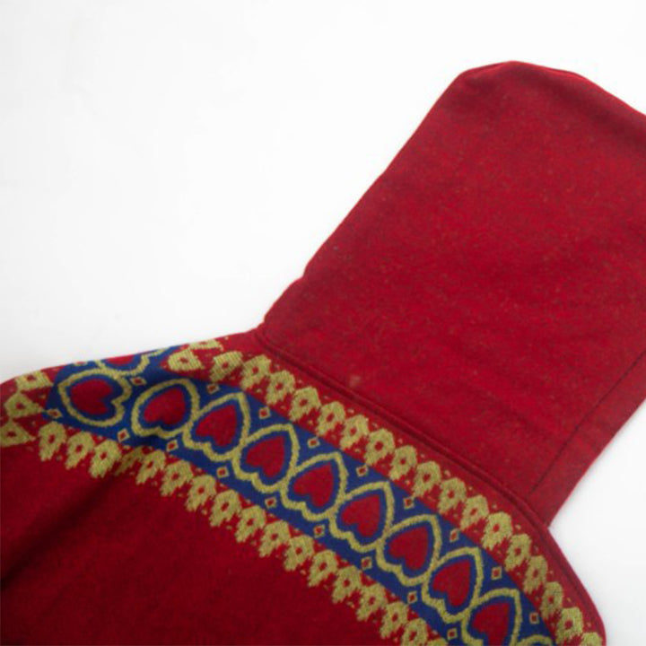 Châle tibétain en Buddha Stones, cape à capuche avec pompon en forme de cœur rouge, écharpe de voyage confortable pour l'hiver - image 22