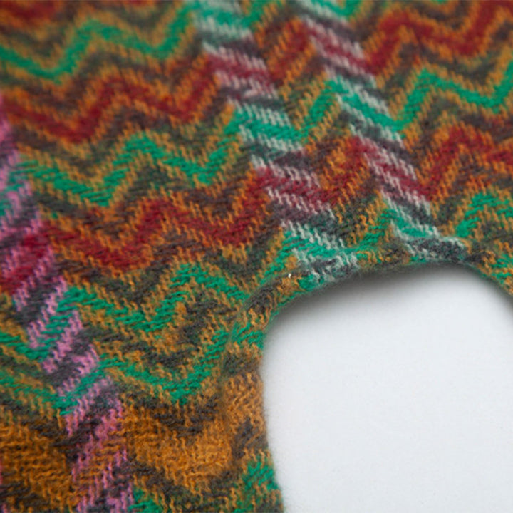 Châle tibétain en Buddha Stones , pompons colorés en ligne ondulée, écharpe de voyage confortable pour l'hiver - image 20