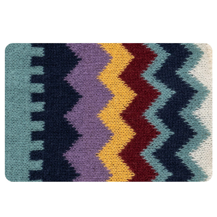 Châle tibétain en Buddha Stones, écharpe de voyage confortable à rayures colorées et à pompons - image 11